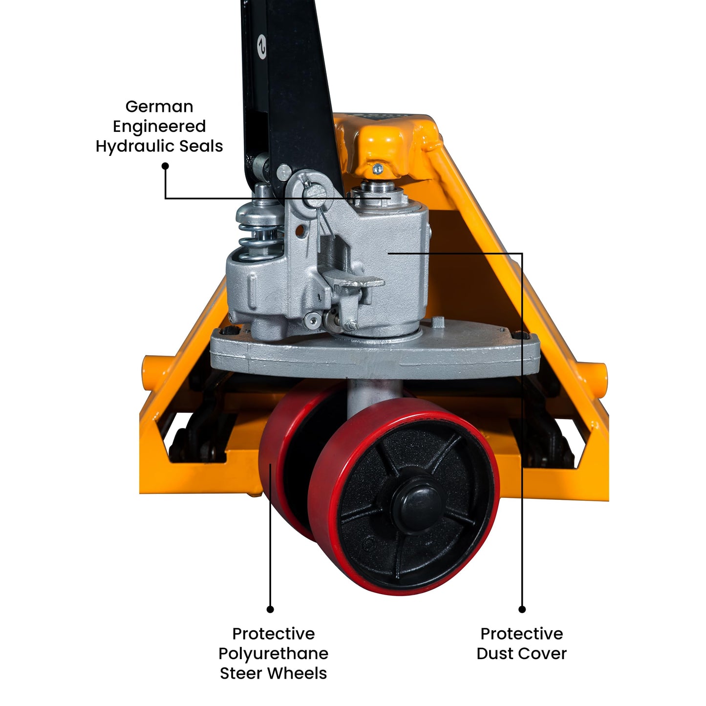 5Seconds Manual Pallet Jack 5500 lb Capacity, Heavy Duty Pallet Truck with Polyurethane Wheels, 27" W x 48" L Forks, Hand Pallet Truck for Warehouse, Includes Wheel Stopper & Tracker