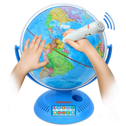 Little Experimenter Interactive 9” Globes for Kids, Globe & Wireless Smart Pen, Easter Gifts for Kids, STEM Educational Toys, Talking World Map, 8 Year old Boy Coolest Gifts for Boys & Girls Ages 8 9 10 11 12 Years Old