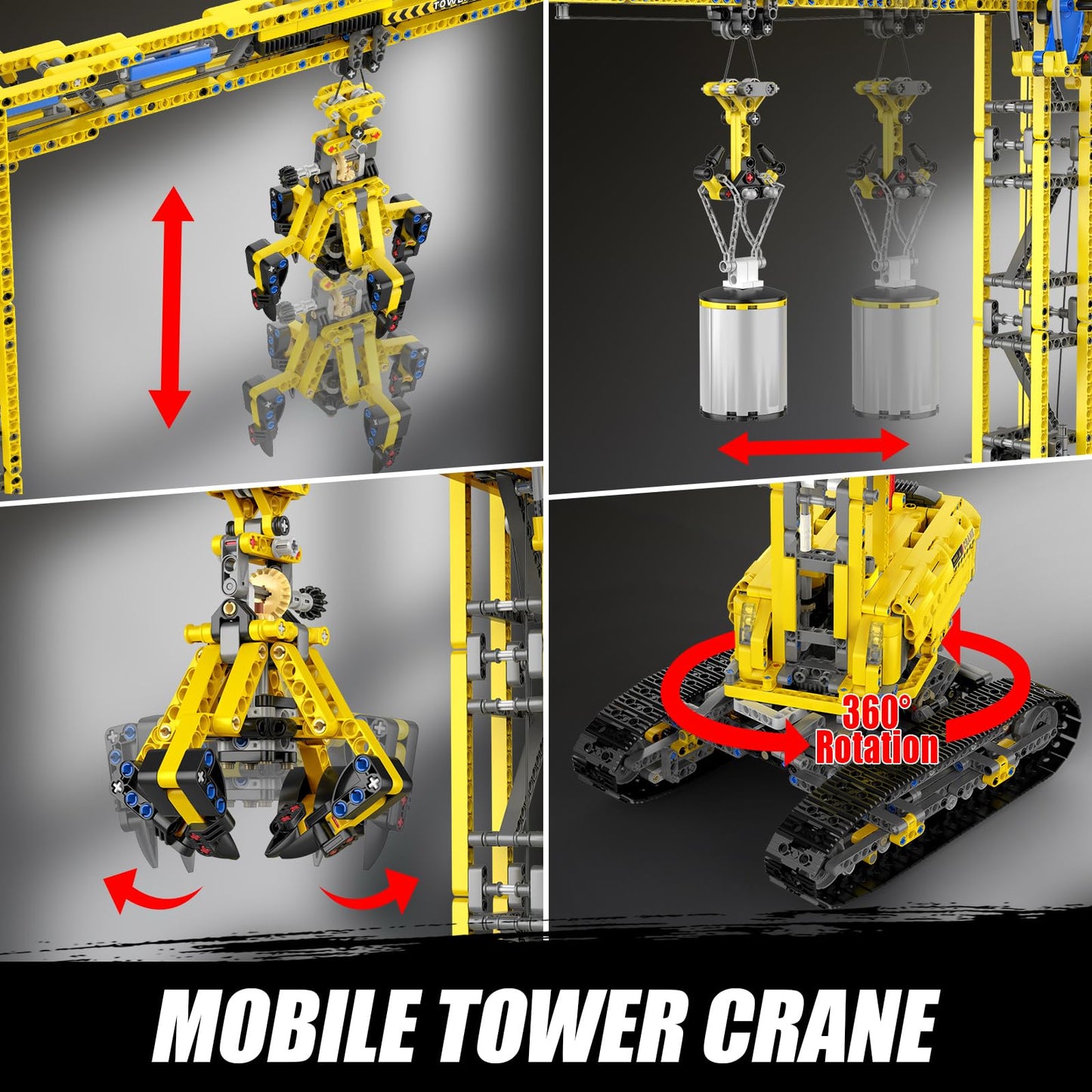 Mould King 17059 Technik Crawler Crane Advanced Building Sets, MOC Mobile Construction Model Toy with APP Remote Control for 14+ Teen/Adults, Large Vehicles Crane Building Kits for Adults(1731PCS)