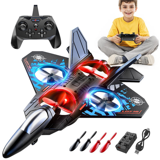 MSKOLER Foam Remote Control Airplane for Kids 8-12, 2.4 GHz RC Plane with Colorful Lights, 360° Flips & Stunt Roll, RC Airplane Toy for Boys and Girls Ages 8-16, Boy Toy for Kids and Adults