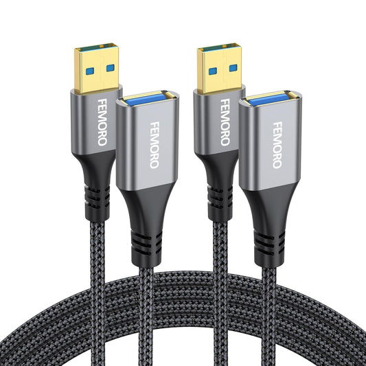 3ft Pack 2, 3.0 5Gbps 15W USB Extension Cable of Type A Data Transfer & Charging Sync Extender Male to Female for Mouse