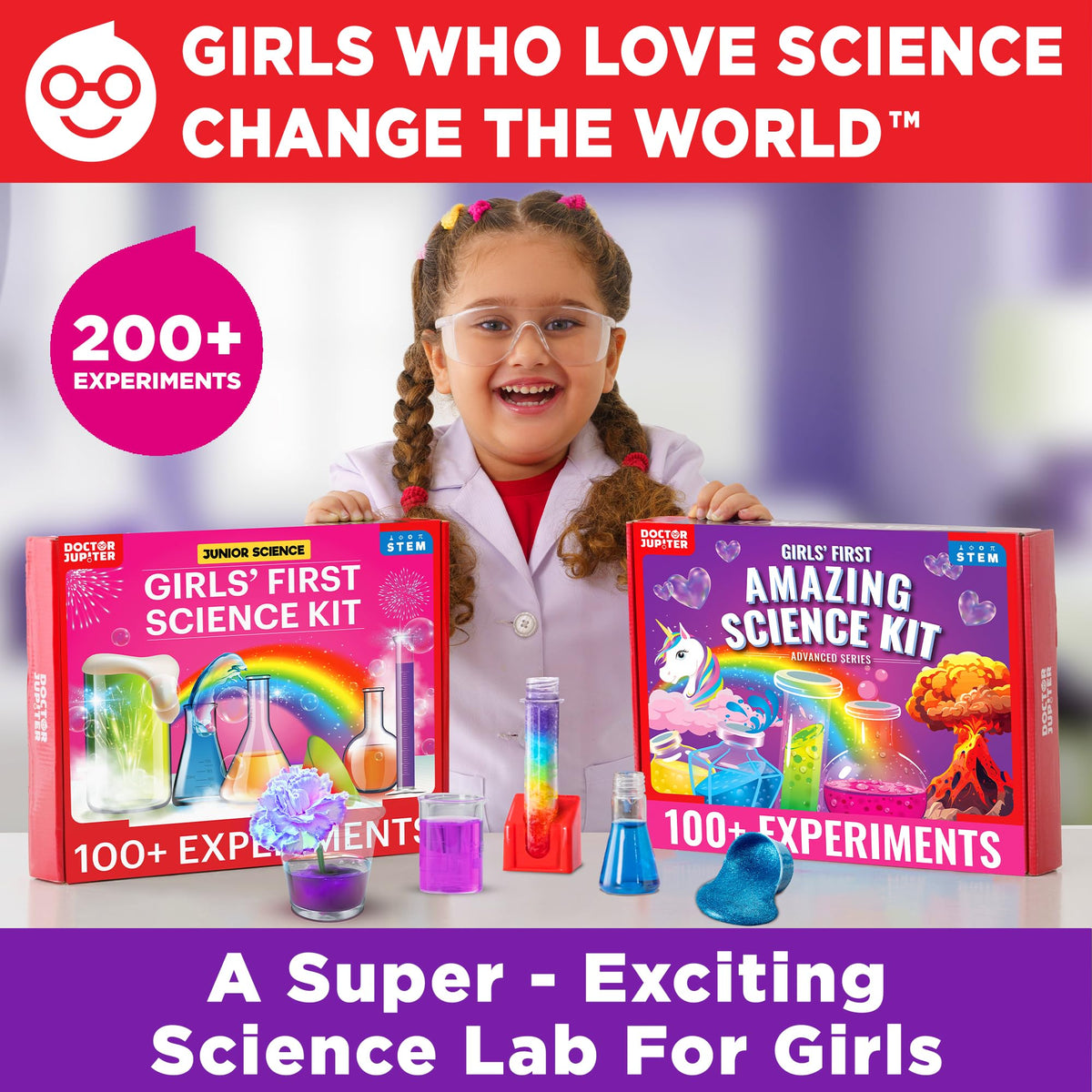 Doctor Jupiter Girls’ First Science Gift Set for Ages 4+ | Set of Girls' First Science Kit & Amazing Science Kit |Birthday Gift Ideas for 4-5-6-7-8 Year Olds |STEM Learning & Education Toys