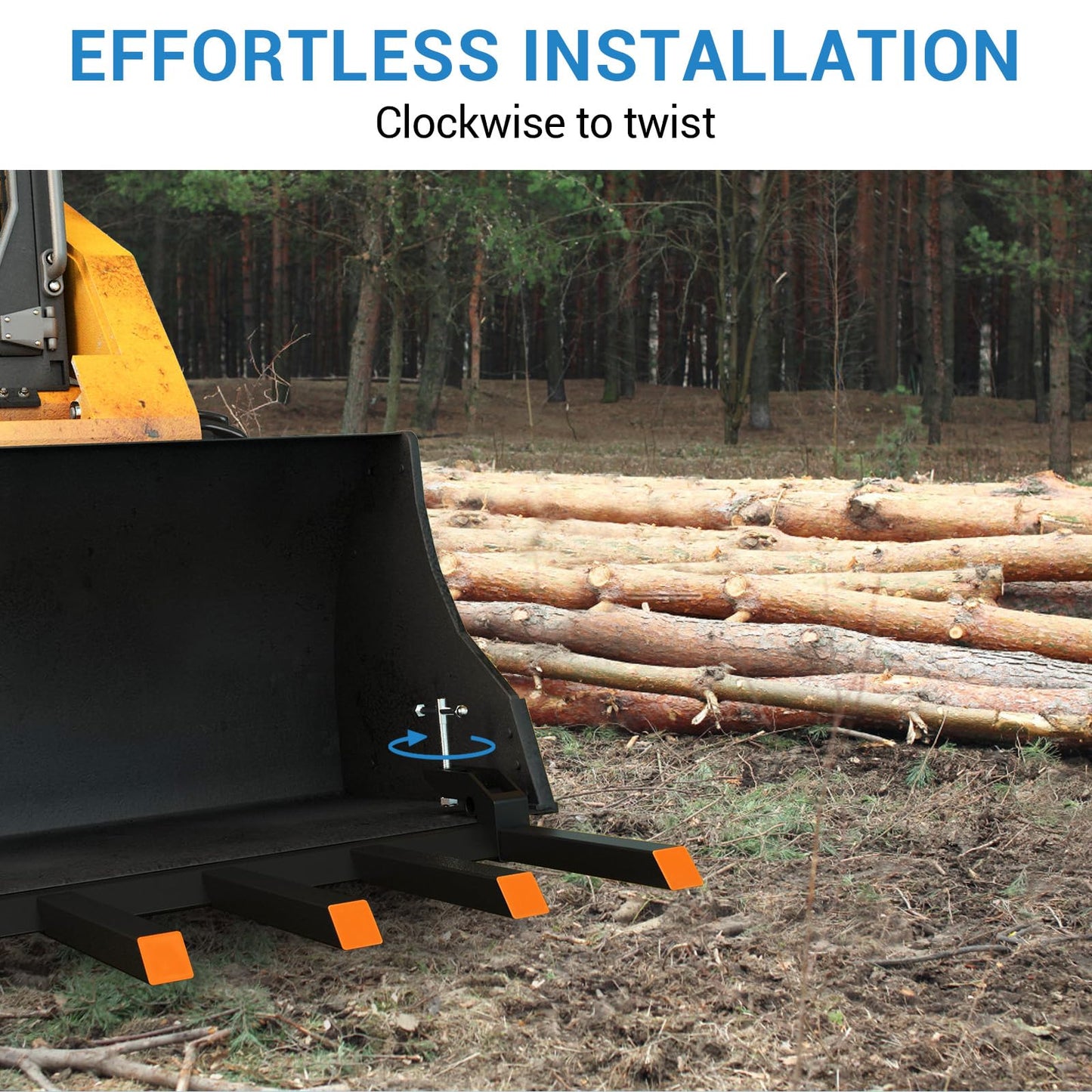 Garvee Clamp On Debris Forks to 68" Bucket, 5400lbs Capacity Heavy Duty Clamp On Pallet Forks Bucket Forks Attachments Fit for Loader Bucket Skidsteer Tractor