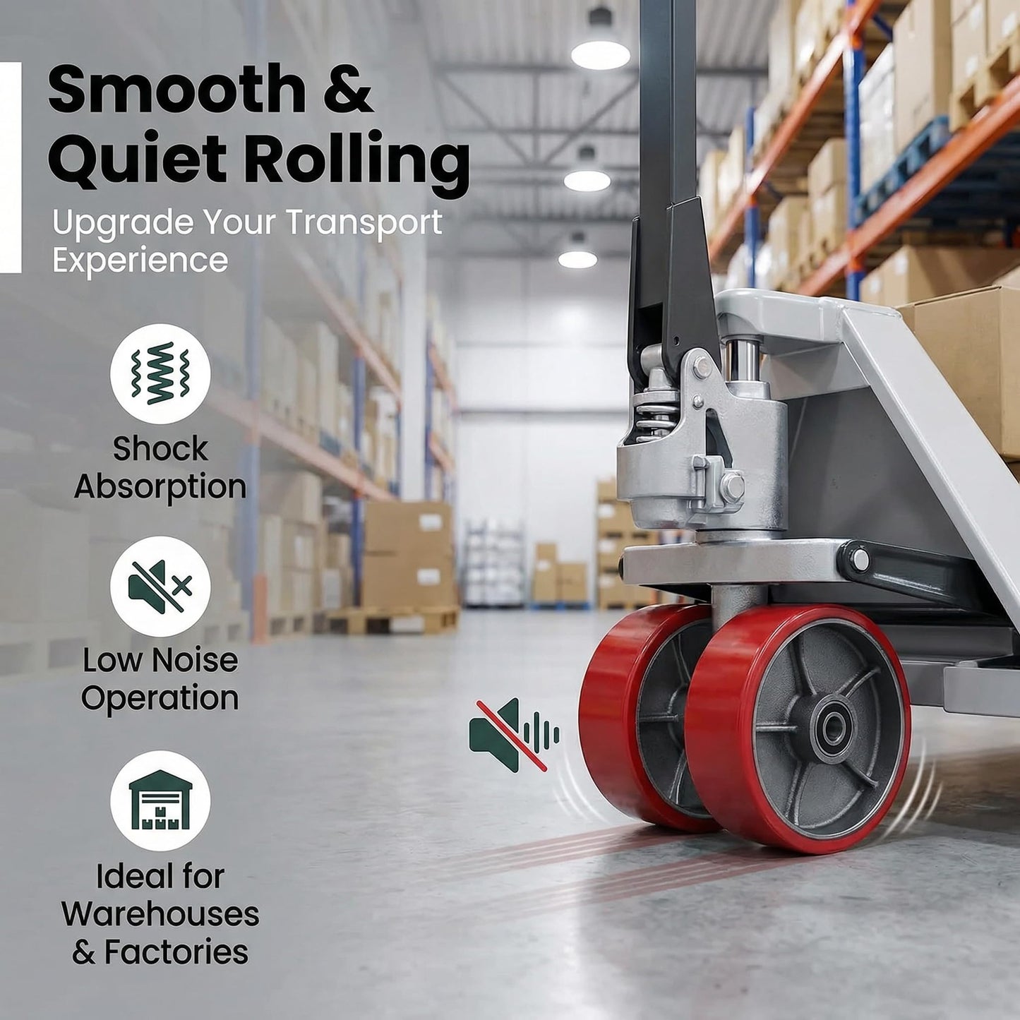 Pallet Jack Wheels Replacement Kit - Complete Set with 7" x 2" Steer & 3" x 3.75" Load Rollers - Heavy Duty Polyurethane Non-Marring Tires with Bearings & Axles for Standard Hand Trucks