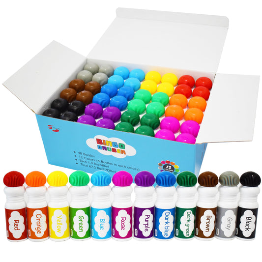 Yuanhe Bingo Daubers Dot Markers - Paint Dotters for Toddlers and Kids Art Supply, Set of 48 Pack (12 Colors)
