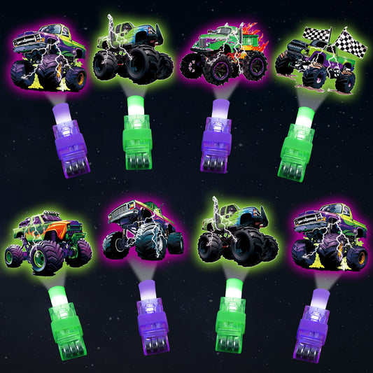 36Pcs Monster Truck LED Finger Lights Truck Toys Party Favors Glow in the Dark Light Up Finger Lights Racing Themed Toys Bulk for Kids Birthday Party Goodie Bag Stuffer Birthday Gifts Classroom Prize