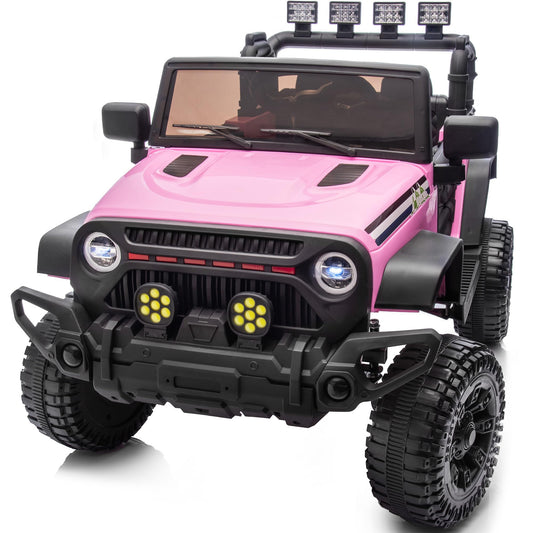Hikiddo 24V Kids Ride on Car, Kids Electric Vehicles Car Ride on Toy Truck for Toddlers 3-5 w/Remote Control, 400W Motor - Light Pink