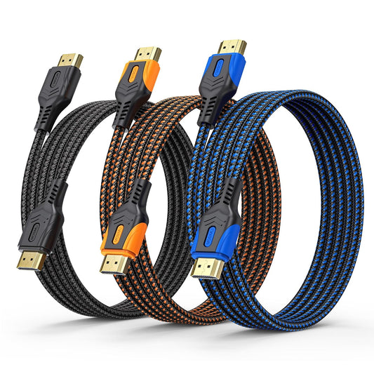 4K 6FT 3-Pack(Tri-Color), 18Gbps 2.0 4K@60Hz 2K@240Hz, HDR10, Dolby, 2.2 PS5, HDMI Cable High Speed HDMI Cable