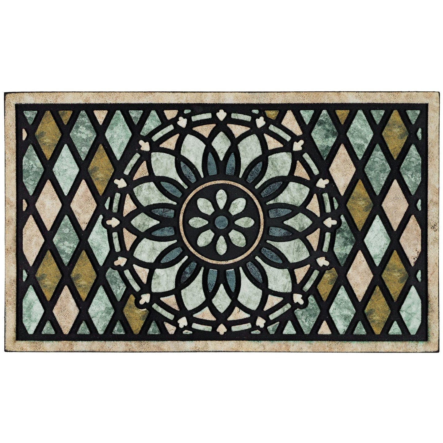 CHICHIC Welcome Door Mat 24 x 36 Inch Front Doormat Outdoors for Home Entrance Outdoors Mat for Outside Entry Way Doormat Entry Rugs, Heavy Duty Non Slip Rubber Back Low Profile, Flower