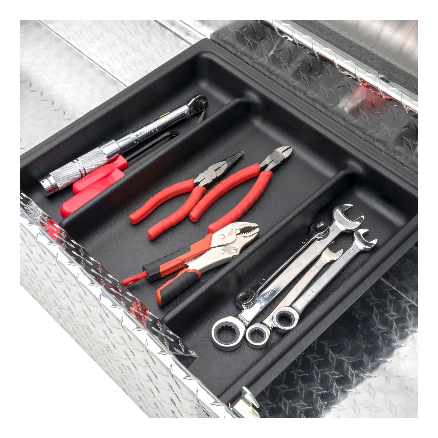 UWS EC10291 63-Inch Heavy-Wall Aluminum Angled Truck Tool Box with Low Profile, RigidCore Lid