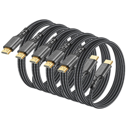 3FT 5-Pack, 8K 2.1 48Gbps, 8K@60Hz,4K@240/165/144Hz 4K/8K HDMI Cable HDMI to HDMI Cable Ultra High Speed Support for LG