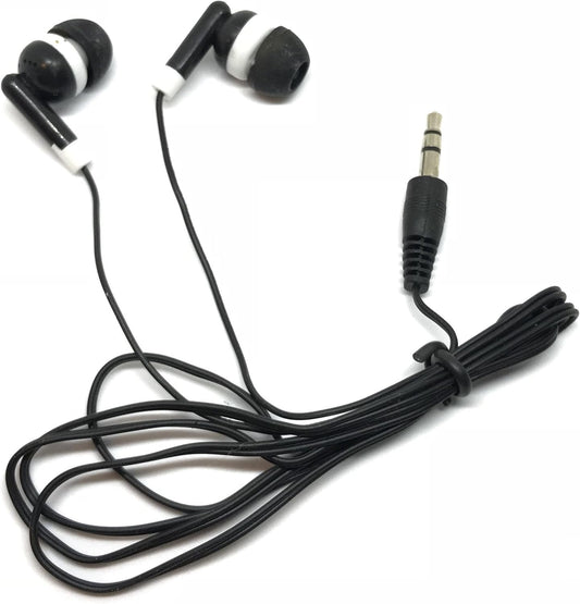 50 Pack MP3 TFD Supplies Wholesale Bulk Earbuds Headphones for iPhone, Android, Player - Black