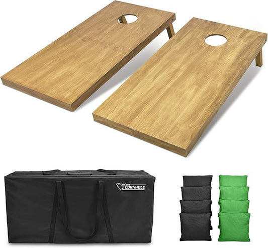 GoSports 4 ft x 2 ft Regulation Size Wooden Cornhole Boards Set - Includes Carrying Case - Full Regulation Size Bean Bag Toss Boards