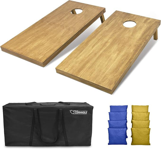 GoSports 4 ft x 2 ft Regulation Size Wooden Cornhole Boards Set - Includes Carrying Case - Full Regulation Size Bean Bag Toss Boards