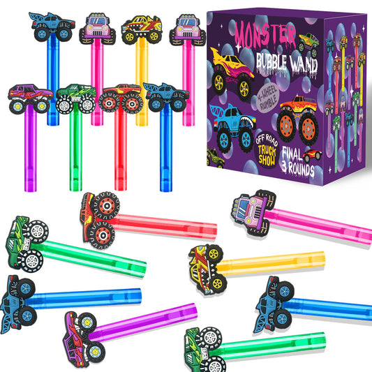 24Pcs Truck Bubble Wands for Birthday Party Favors Decorations, Durable Truck Bubble Toys for Kids Pinata Goodie Bag Stuffers & Classroom Prizes