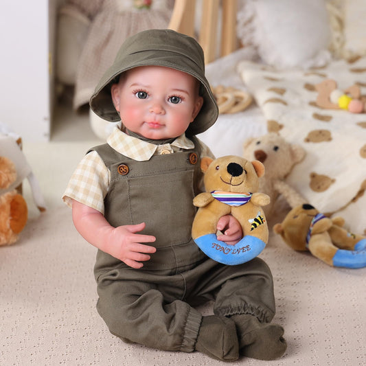 BABESIDE Lifelike Reborn Baby Dolls Boy - 20 Inch Soft Body Realistic-Newborn Handmade Real Life Baby Dolls with Clothes and Toy Gift for Kids Age 3+