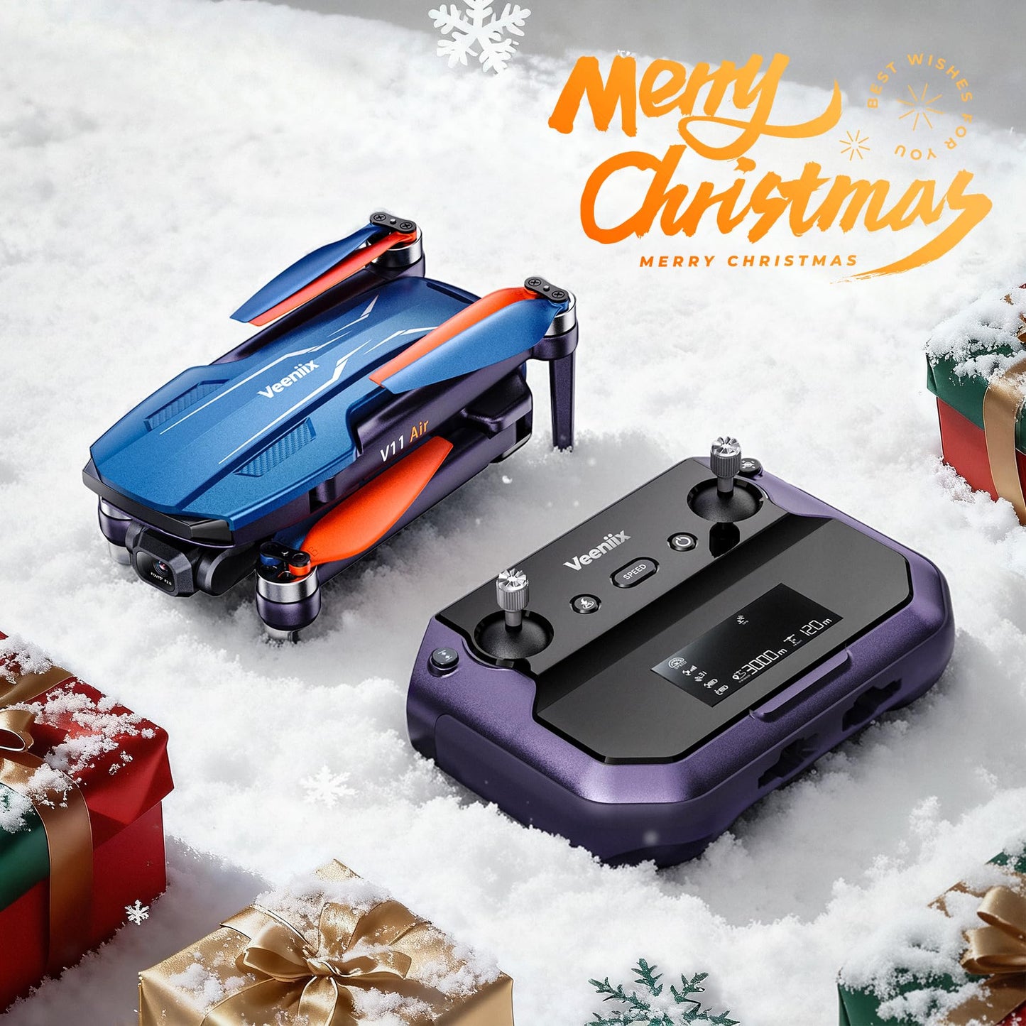 V11Air Drone with 6K UHD Camera for Adults, 3-Axis Brushless Gimbal, 4K/30FPS Video, 70Mins Flight Time with 2 Batteries Professional Quadcopter, 10000ft FPV Digital Transmission and Auto Return