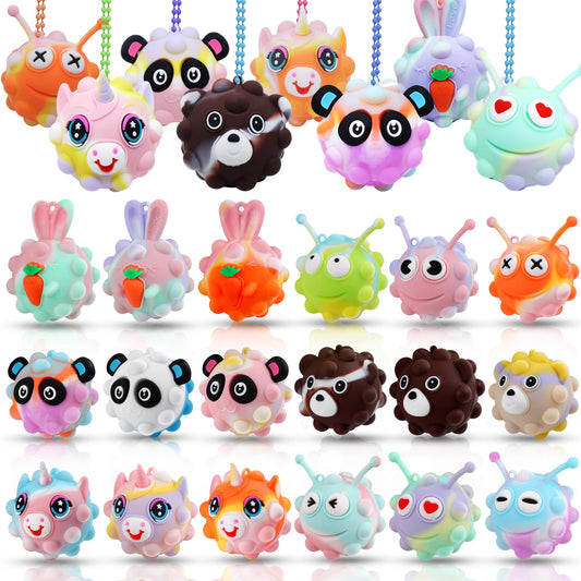 18 Pack Fidget Balls Party Favors, 2 inch 3D Animal Pop Balls Fidget Toys, Party Favors for Kids 4-12, Goodie Bags Stuffers, Pinata Stuffers, Birthday Gifts, Classroom Prizes, Treasure Box Toys
