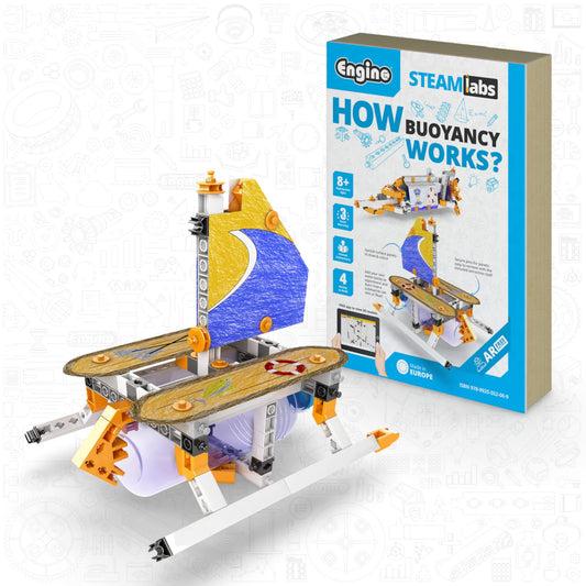 Engino STEAM Labs, How Buoyancy Works, STEAM Toys for Ages 8+, Construction Kit, STEM Project for Girls & Boys, Learning & Education Toys, Experiment & Art Activities (4 Models)