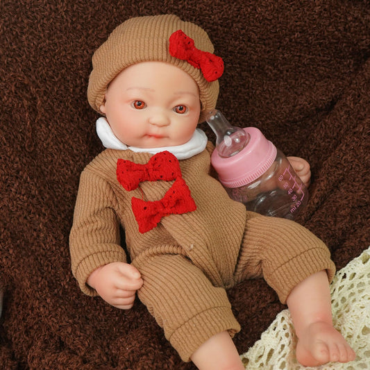 YaLuoQian Realistic Reborn Baby Dolls-11.8 inch Silicone Reborn Baby Dolls Full Body Newborn Baby Doll Silicone Girl with Clothes Set Gift Box for Kids Age 3+
