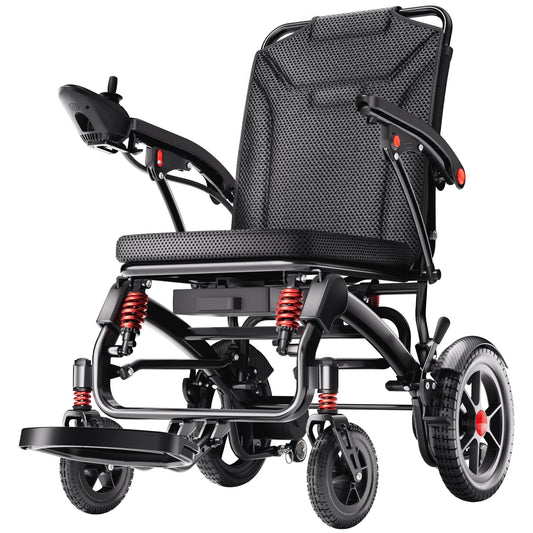 39LB Electric Wheelchairs for Seniors Ultra Lightweight, 25 Miles Long Travel Range Motorized Wheelchair, All Terrain Compact Portable Power Wheelchair, Foldable Mobility Scooter for Adults