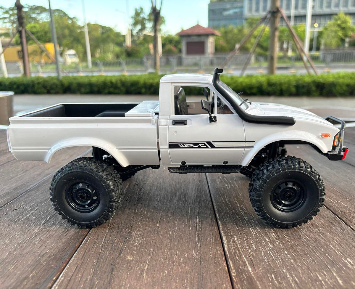 HLSFWDRIVE WPL C24-1 RC Rock Crawler RC Truck 4x4 1/16 Scale RC Crawler Off Road Remote Control Pickup 2.4G All Terrain RTR with Proportional Throttle Steering Led Light Adult