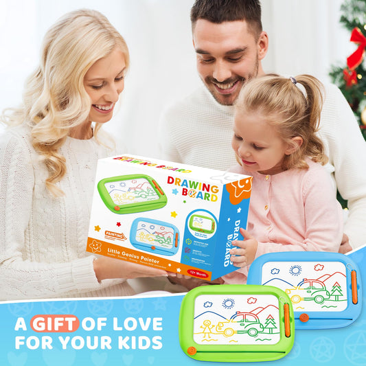 2 Pack Magnetic Drawing Board, Toddlers Toys Ages 1-2 & 2-3, Learning and Educational Writing Painting Doodle Pad for Toddlers for 1 2 3 Year Old, Ideal Christmas Birthday Gifts for Kids Boys Girls