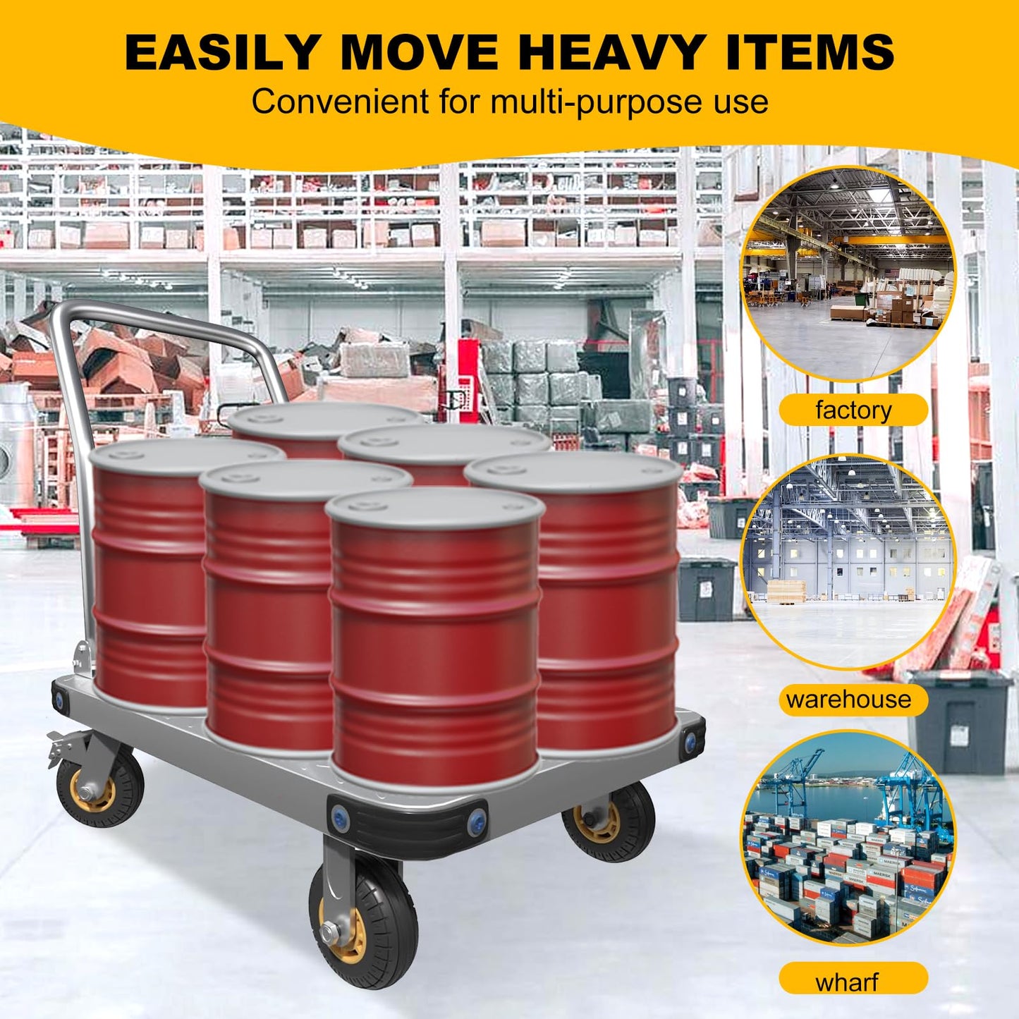 Folding Platform cart Dolly cart Push Cart Dolly Moving Platform (Big 36X24INCH 2000LBS)