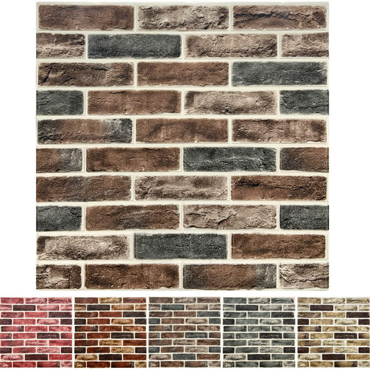 20-Pack 104 Sq.Ft 3D Wall Panels Peel and Stick 3D Faux Brick Wallpaper Peel and Stick Brown Grey Faux Stone Wall Panel Foam Brick Self-Adhesive 3D Wallpaper