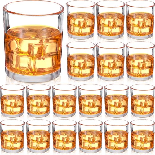 Hoolerry 18 Pieces Old Fashioned Whiskey Glasses 10oz Rocks Glasses with Thick Bottom Crystal Glassware for Bourbon, Scotch, Cocktails Short Bar Drinking for Home Parties Holiday Gifting(Classic)