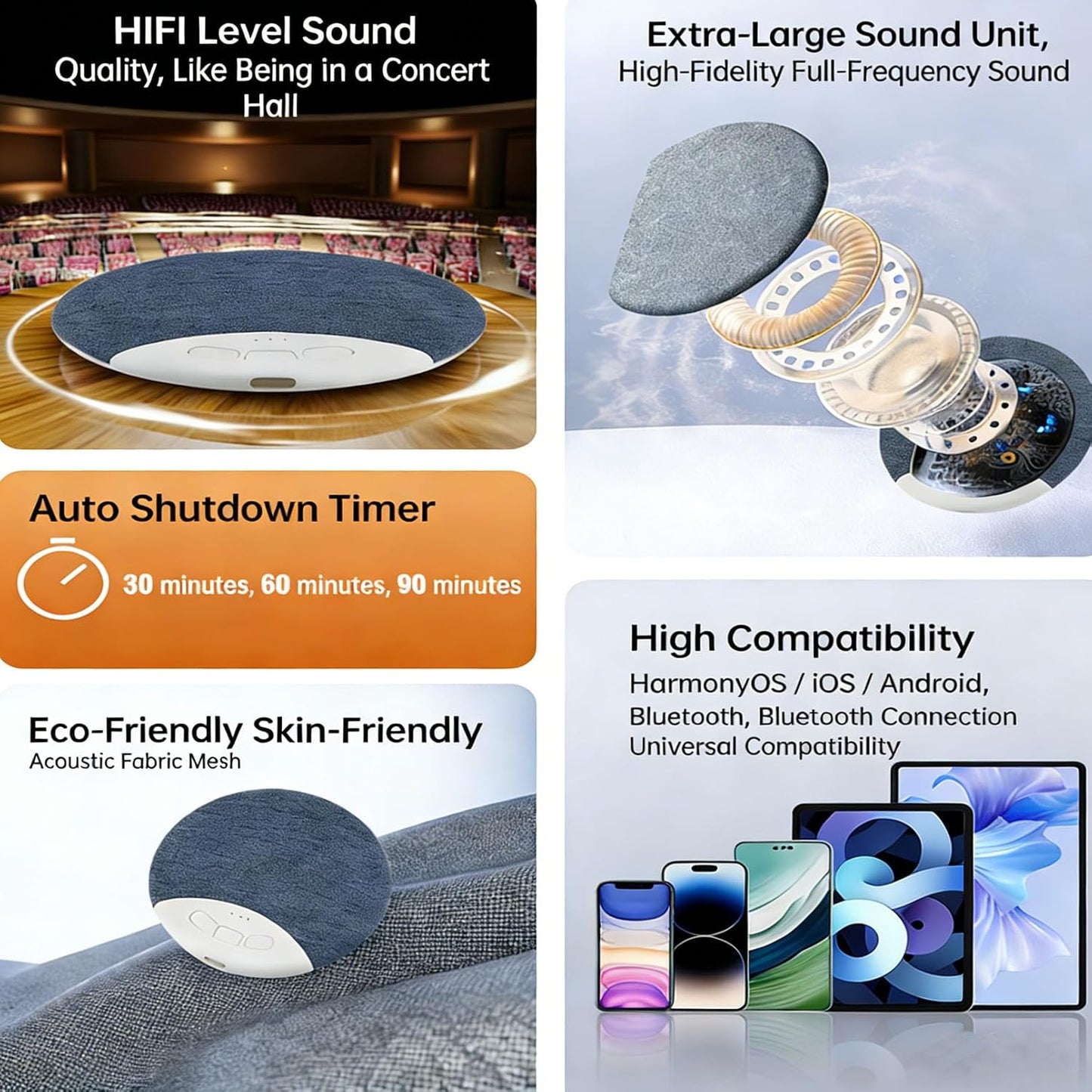 serfpardis 2026 New Pillow Speakers for Sleeping, Under Pillow Speaker for Sleeping Bluetooth with White Noise