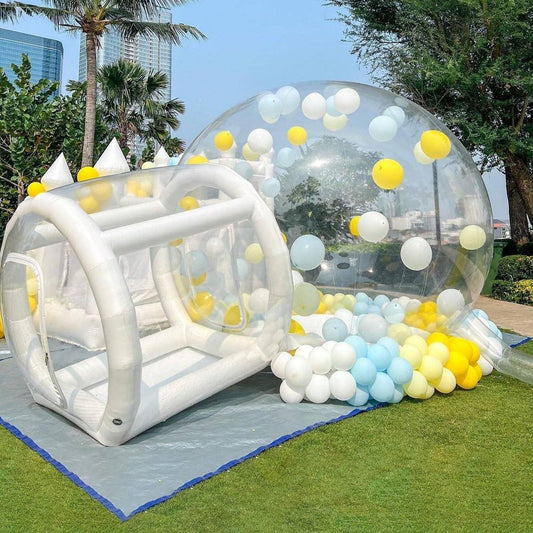 Eachup 10FT Inflatable Balloon House for Kids Adults,TPU White Commercial Inflatable Bubble House Ball Pit,Bubble Tent Dome Playground Set with Double Blower for Backyard Birthday Wedding Party