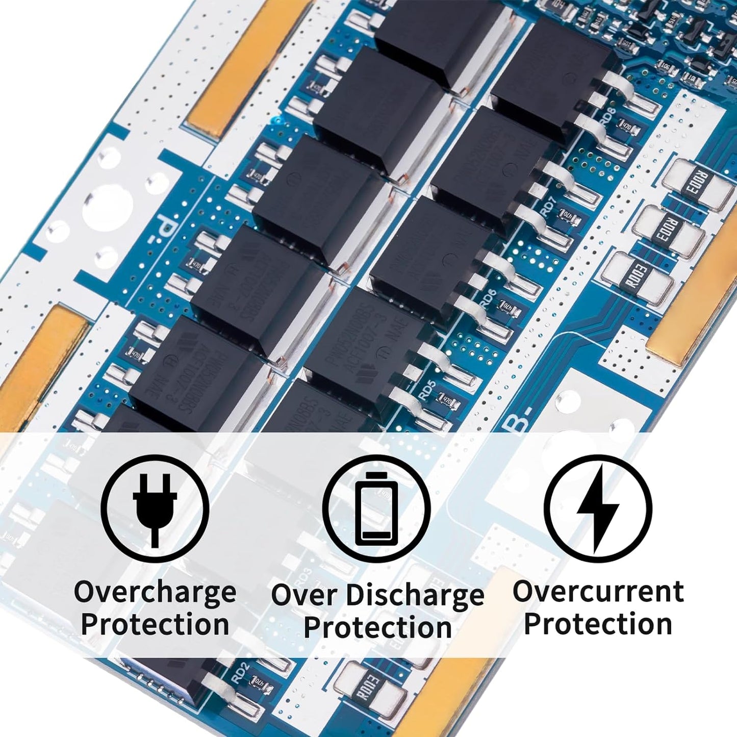 Bisida 16S 60V 30A Common Pack (16S 60V 30A) BMS Li-ion PCB Protection Board with Balance Wire and NTC,Ten Functional