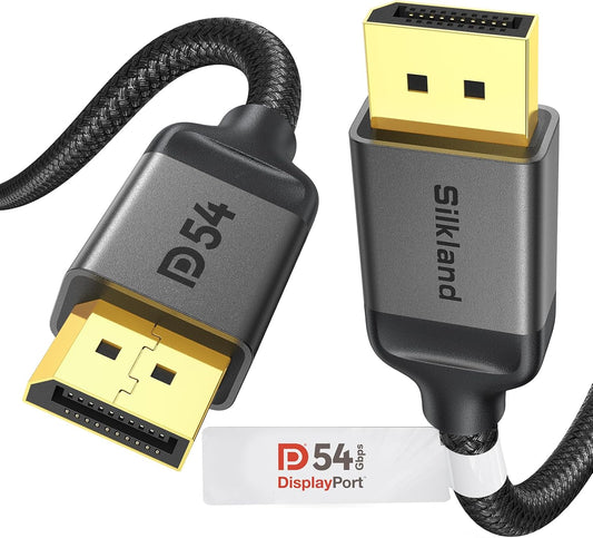 54Gbps 2.1 2.1 10FT [16K@30Hz, 10K@60Hz, 8K@120Hz, 4K@240Hz 165Hz 144Hz] HDR10 1.2a, Silkland VESA Certified