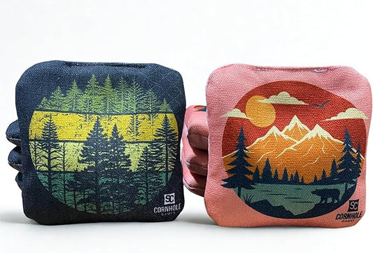 Professional Dual Sided Cornhole Bags- 16 oz 6x6 w/Premium Resin Fill - Official Tournament Slide/Stick Pro Bean Bags - Regulation/Approved