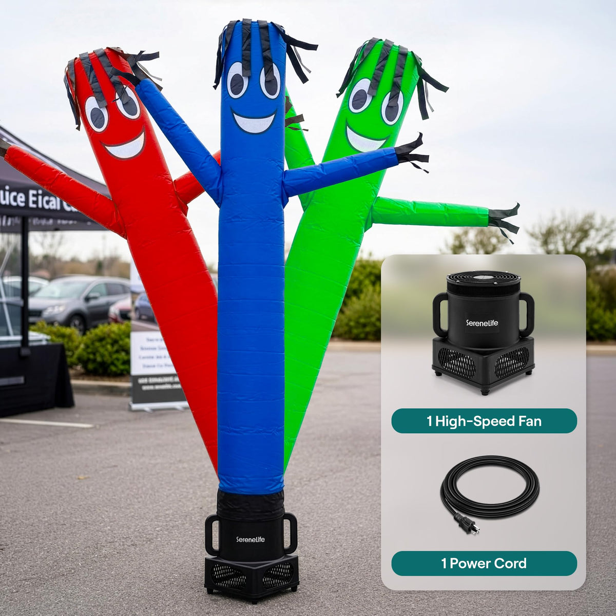 SereneLife Inflatable Air Dancer for Events - 6FT Wacky Waving Tube Guy Set with High-Speed Fan, Outdoor Inflatable Tube Man for Grand Opening Decorations and Display