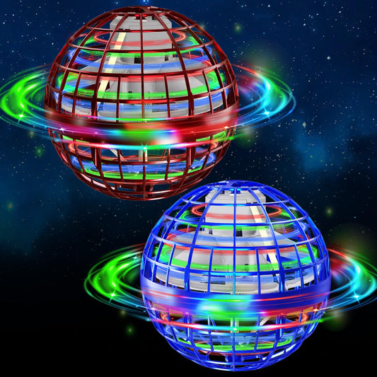 Flying Orb Ball Toys 2 Pack, Soaring Hover Boomerang Spinner Hand Controlled Mini Drone Cosmic Globe Spinning Kids Adults Outdoor Fly Toy Birthday Gift Cool Stuff for Boys Girls 6 7 8 9 10+ Year Old