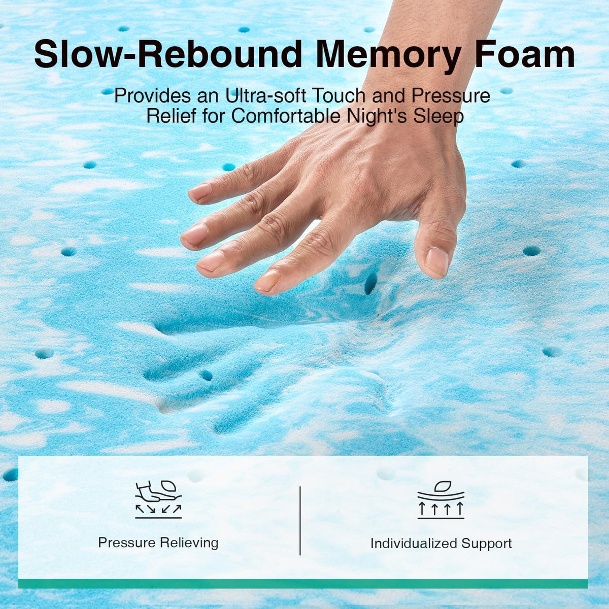 Novilla Twin Memory Foam Mattress Topper - 3 Inch Cooling Gel Infused for Pressure Relief & Comfort