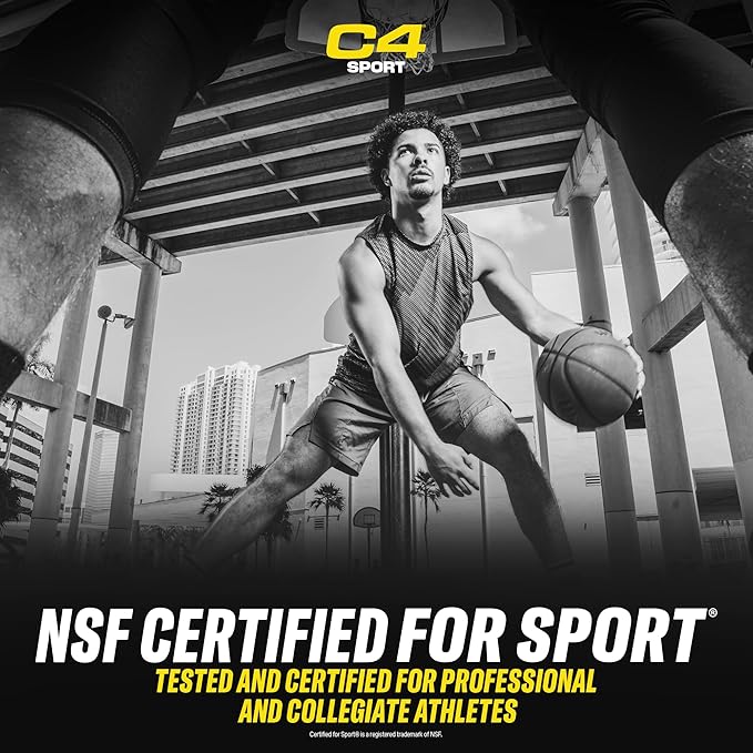 Cellucor C4 Sport Pre Workout Powder Blue Raspberry - Pre Workout Energy with Creatine + 135mg Caffeine and Beta-Alanine Performance Blend - NSF Certified for Sport 30 Servings
