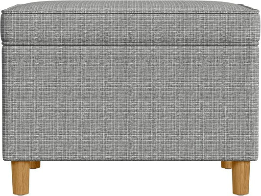 Spatial Order Home Decor | Dinah Collection Modern Storage Ottoman | Ottoman with Storage for Living Room & Bedroom(Sage Mini Grid Pattern)