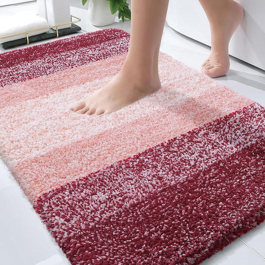 OLANLY Bathroom Rugs | Extra Soft Absorbent Microfiber Mat 34x21 - Quick Dry, Machine Washable, Red