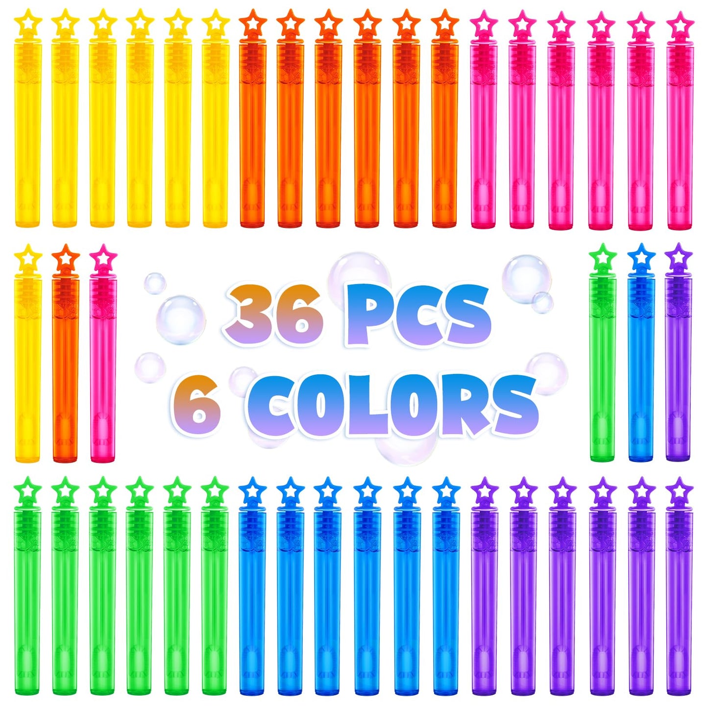 36 Pieces Mini Bubble Wands,Bubble Party Favors Assortment Toys for Kids,Themed Birthday, Halloween, Goodie Bags, Carnival Prizes, Wedding, Bubble Maker Toys for Kids,Outdoor Gifts for Girls & Boys