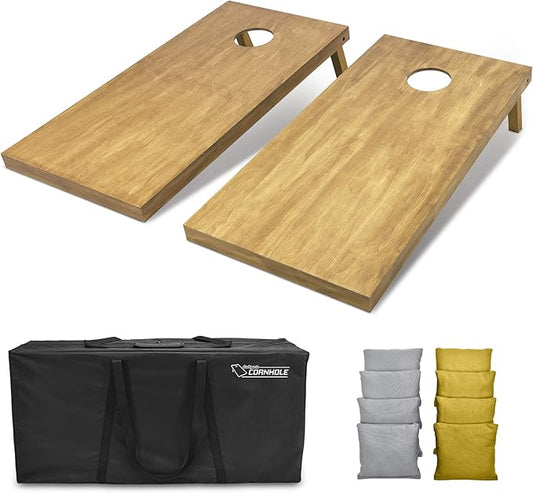 GoSports 4 ft x 2 ft Regulation Size Wooden Cornhole Boards Set - Includes Carrying Case - Full Regulation Size Bean Bag Toss Boards