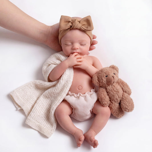 BABESIDE 12 Inch Silicone Baby Doll Weighted 3 Pounds, Full Body Silicone Reborn Baby Dolls Realistic-Newborn Handmade Real Life Baby Doll with Accessories Gift for Kids 3+ & Collectors