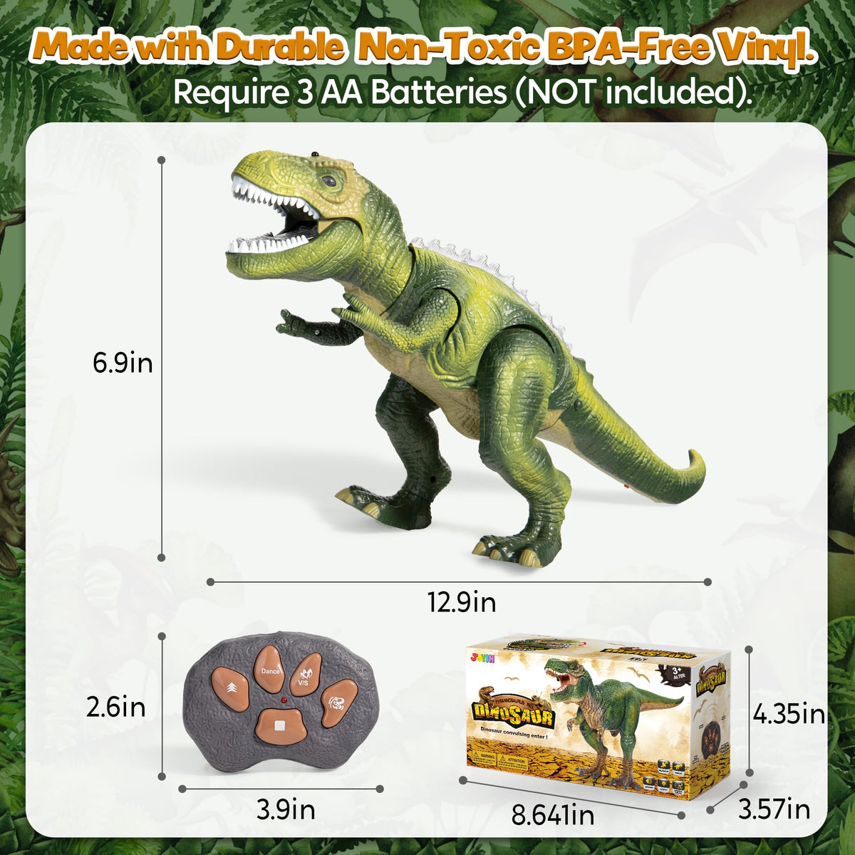 JOYIN Robot Dinosaur Toy for Kids Boys 3+ Big T.rex with Light and Realistic Roaring Sound, Remote Control Walking & Dancing Dinosaur, Electronic Toy for Kid, Birthday Gift for Kids Boys Girls