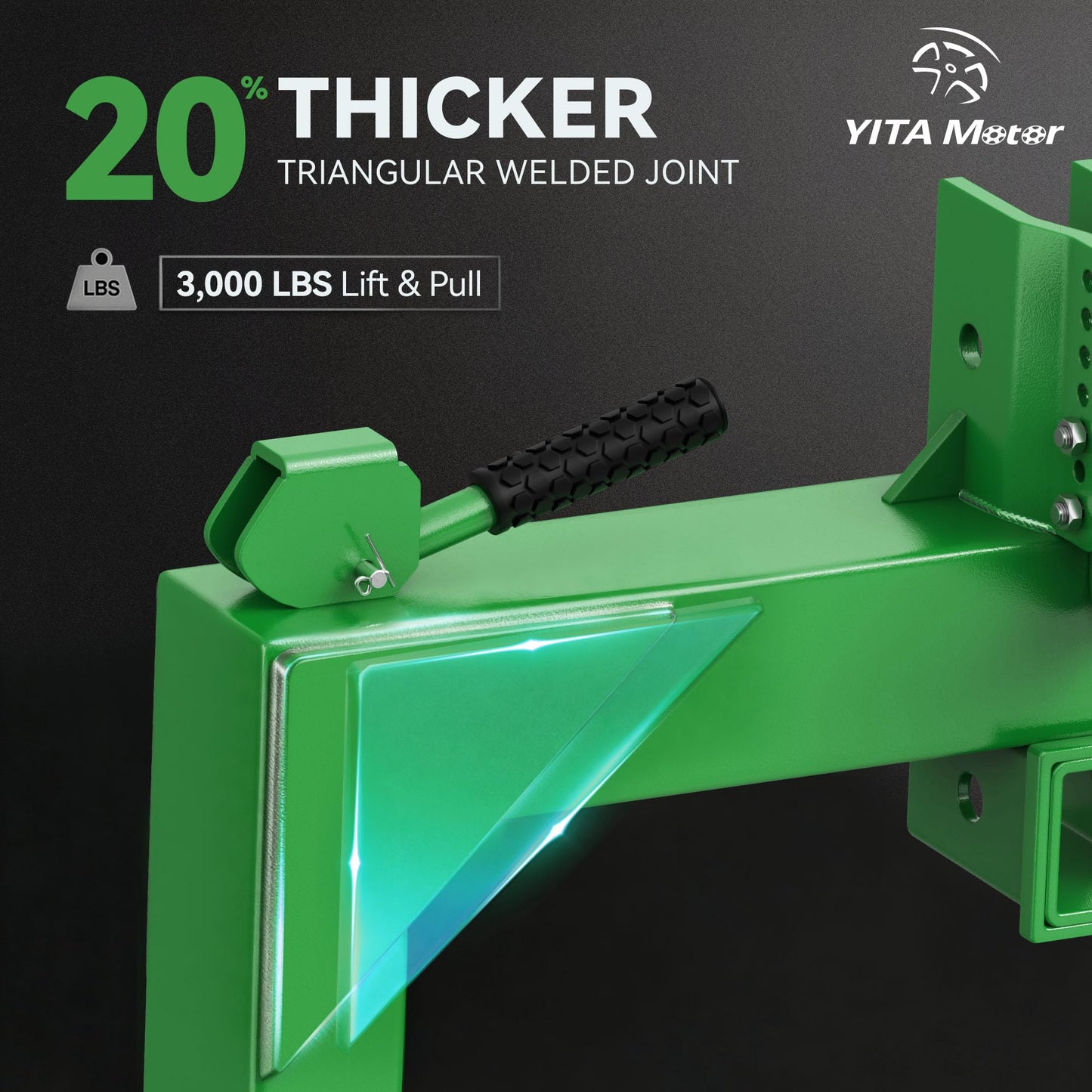 YITAMOTOR 3 Point Quick Hitch for Category 1 Tractor, 3000 lbs 3-Pt Attachment with 2" Receiver Trailer Hitch Adaptation with 5 Level Adjustable Bolt