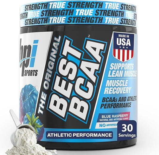 BPI Sports Best BCAA Powder - Muscle Recovery Support - Branched Chain Amino Acids | Building Blocks of Protein and Muscle - Post Workout Recovery ??Hydration - Blue Raspberry, 30 Servings
