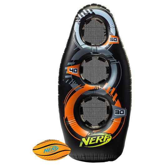 NERF Inflatable Target Set - Proshot Kids Football Blaster Game Set - 50" Standing Pop Up Target, Black/Orange/Gray