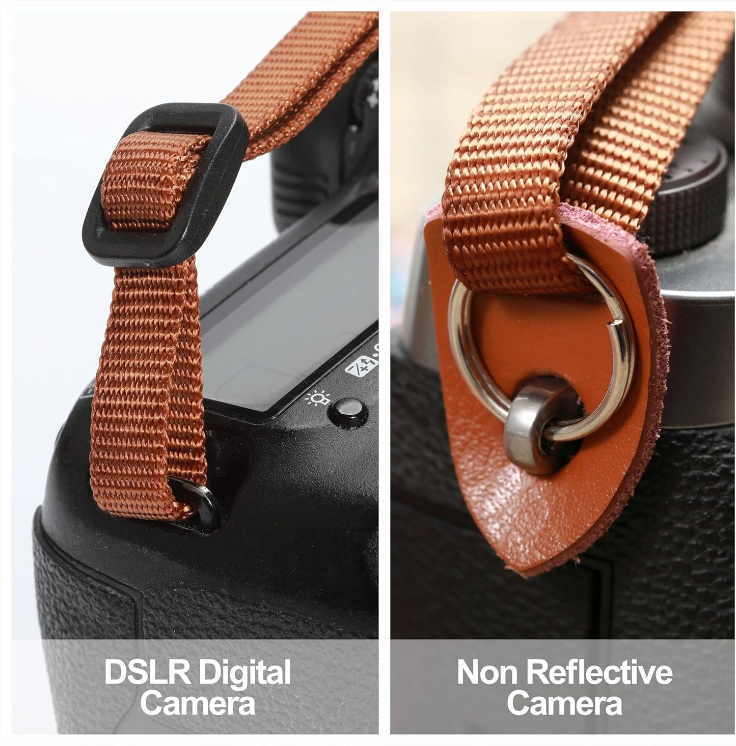 Ends,2" Padwa Lifestyle Hollow Crochet Orange Daisy Camera Strap - Double Layer Cowhide Cotton Vintage Camera Straps