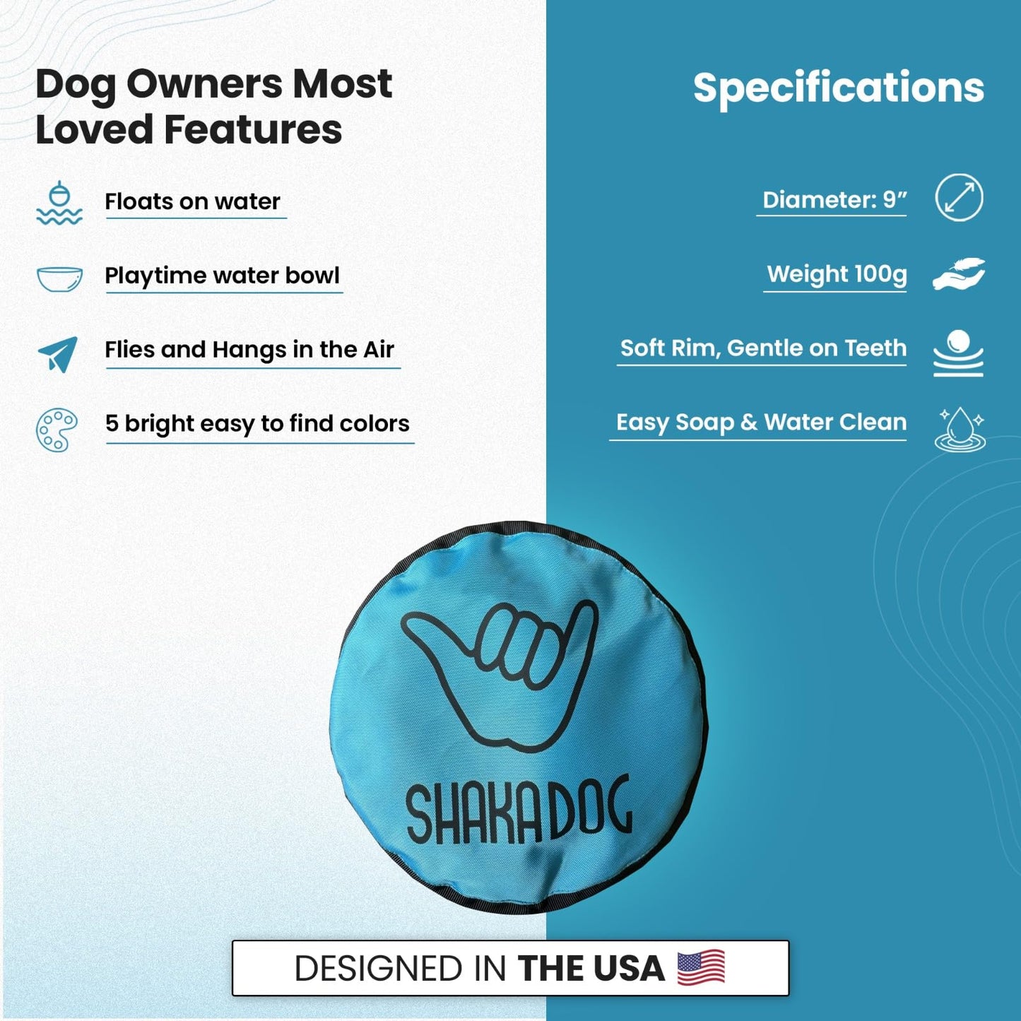 Shaka ZippyToss Flying Dog Disc Interative Fetch Toy 9" (Multi-Color, Pack of 5)